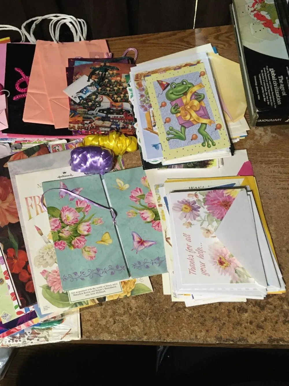 LOT OF CARDS GIFT BAGS WRAPPING PAPER HOLIDAYS HALLOWEEN HAPPY BIRTHDAY ANIMALS